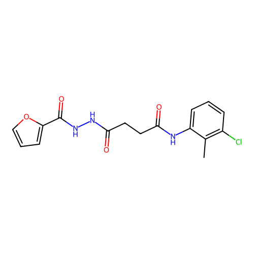 N-(3-chloro-2-methylphenyl)-4-[2-(2-furoyl)hydrazino]-4-oxobutanamide structure