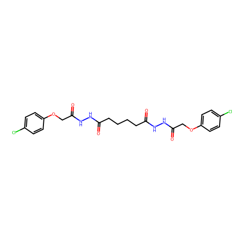 N'1,N'6-bis[(4-chlorophenoxy)acetyl]hexanedihydrazide structure
