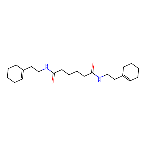 N,N'-bis[2-(cyclohex-1-en-1-yl)ethyl]hexanediamide structure