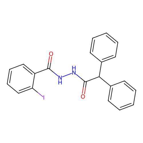 N'-(diphenylacetyl)-2-iodobenzohydrazide structure