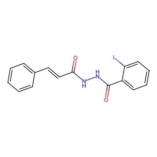 2-Iodo-benzoic acid N'-(3-phenyl-acryloyl)-hydrazide structure