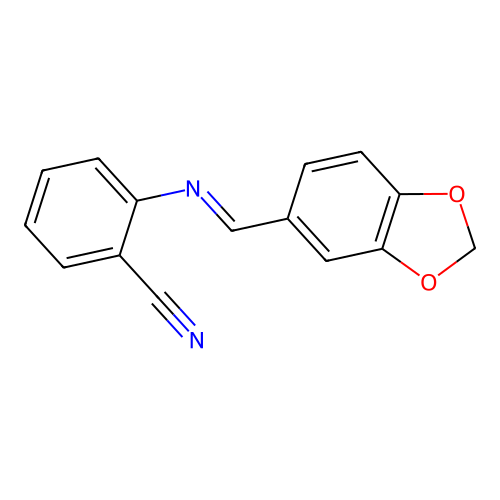 2-[(1,3-Benzodioxol-5-ylmethylene)amino]benzonitrile structure