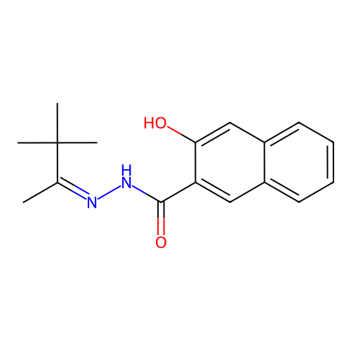 N-(3,3-dimethylbutan-2-ylideneamino)-3-hydroxynaphthalene-2-carboxamide structure