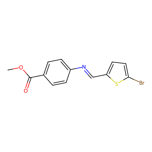 Methyl 4-{[(5-bromo-2-thienyl)methylene]amino}benzoate structure