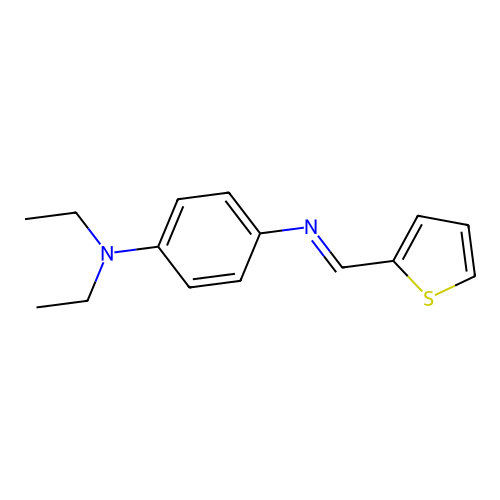 N,N-diethyl-N'-(2-thienylmethylene)-1,4-benzenediamine structure