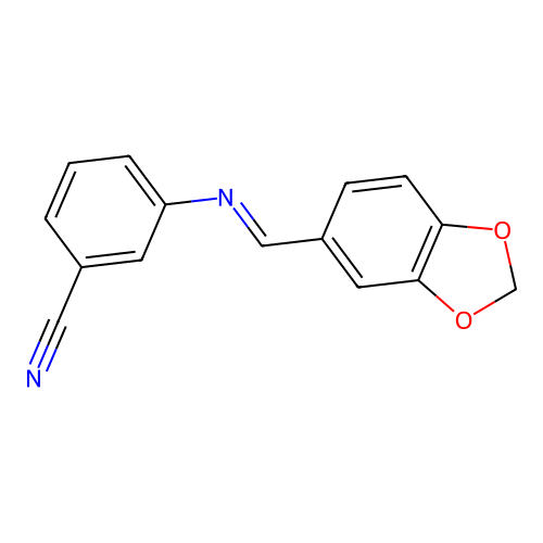 3-[(1,3-Benzodioxol-5-ylmethylene)amino]benzonitrile structure