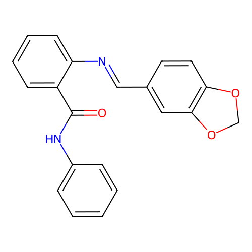 2-[(1,3-benzodioxol-5-ylmethylene)amino]-N-phenylbenzamide structure