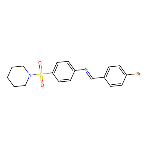 N-(4-bromobenzylidene)-4-(1-piperidinylsulfonyl)aniline structure
