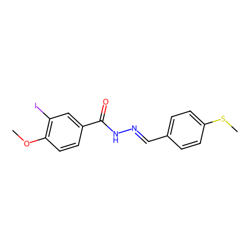 3-iodo-4-methoxy-N'-[4-(methylsulfanyl)benzylidene]benzohydrazide structure