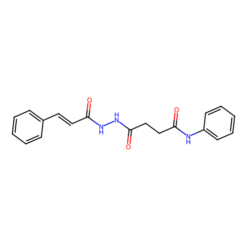 4-oxo-N-phenyl-4-{2-[(2E)-3-phenylprop-2-enoyl]hydrazinyl}butanamide structure