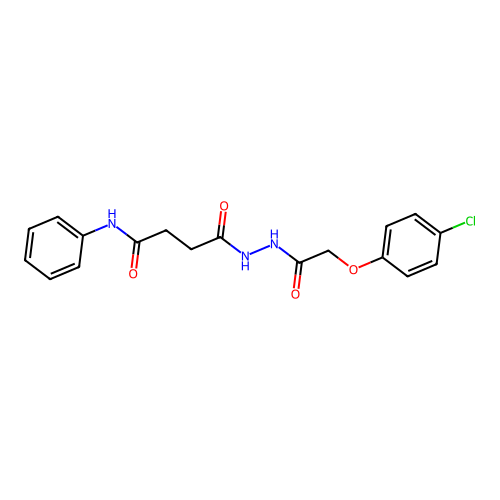 4-{2-[(4-chlorophenoxy)acetyl]hydrazino}-4-oxo-N-phenylbutanamide structure