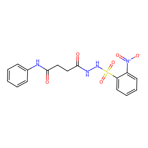 4-{2-[(2-nitrophenyl)sulfonyl]hydrazino}-4-oxo-N-phenylbutanamide structure