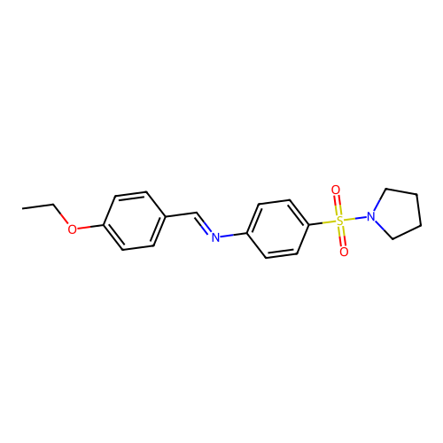 N-(4-ethoxybenzylidene)-4-(1-pyrrolidinylsulfonyl)aniline structure