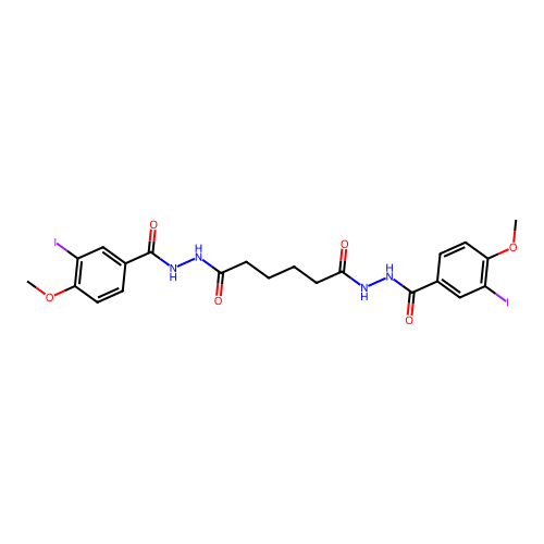 N'1,N'6-bis(3-iodo-4-methoxybenzoyl)hexanedihydrazide structure