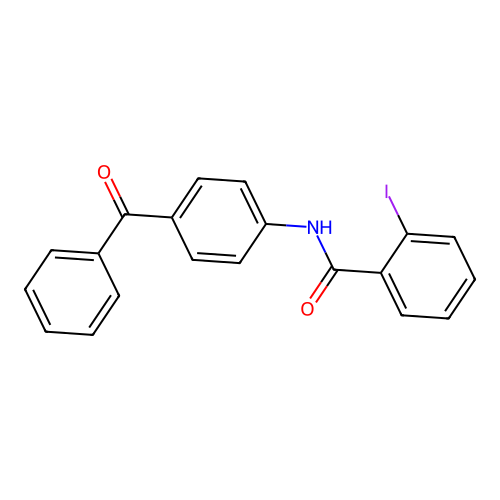 N-(4-benzoylphenyl)-2-iodobenzamide structure