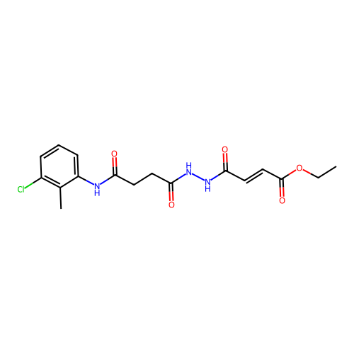 ethyl 4-(2-{4-[(3-chloro-2-methylphenyl)amino]-4-oxobutanoyl}hydrazino)-4-oxo-2-butenoate structure