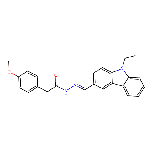 N'-[(9-ethyl-9H-carbazol-3-yl)methylene]-2-(4-methoxyphenyl)acetohydrazide structure