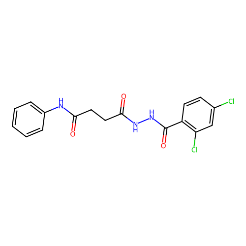 4-{2-[(2,4-dichlorophenyl)carbonyl]hydrazinyl}-4-oxo-N-phenylbutanamide structure