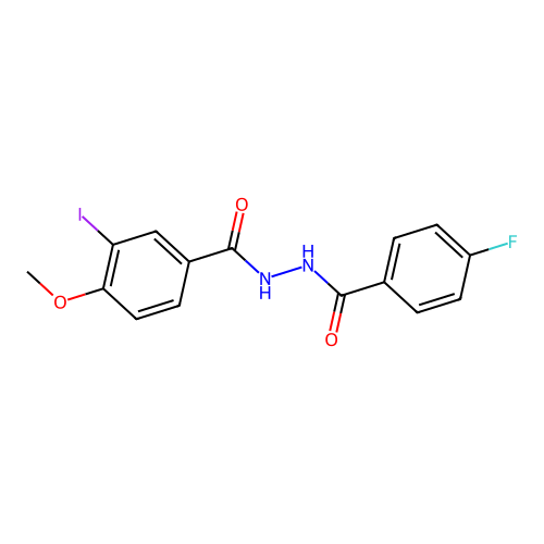 N'-[(4-fluorophenyl)carbonyl]-3-iodo-4-methoxybenzohydrazide structure