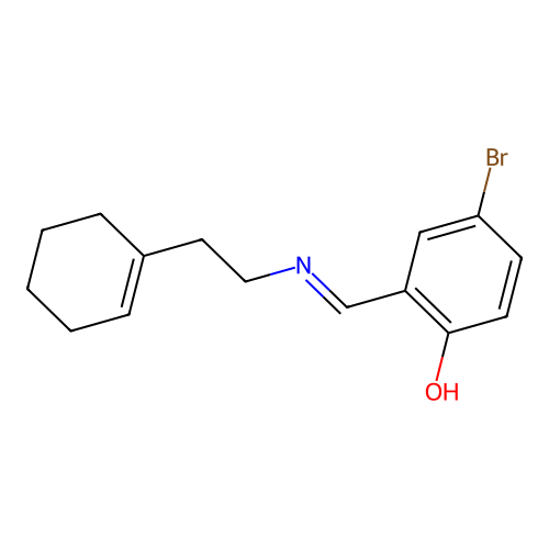 4-Bromo-2-({[2-(1-cyclohexen-1-yl)ethyl]imino}methyl)phenol structure