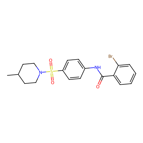 2-bromo-N-{4-[(4-methyl-1-piperidinyl)sulfonyl]phenyl}benzamide structure