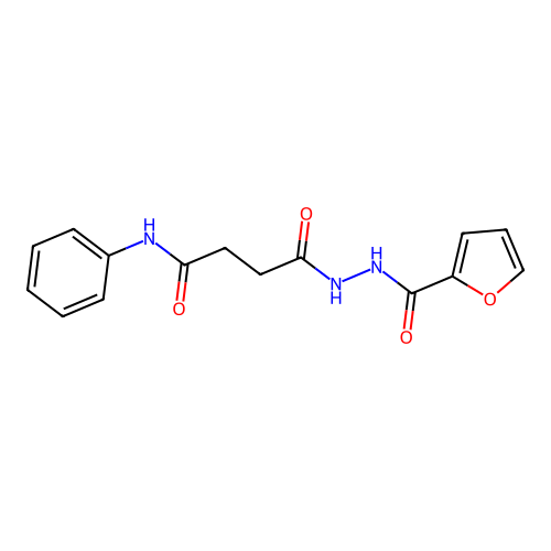 4-[2-(2-furoyl)hydrazino]-4-oxo-N-phenylbutanamide structure