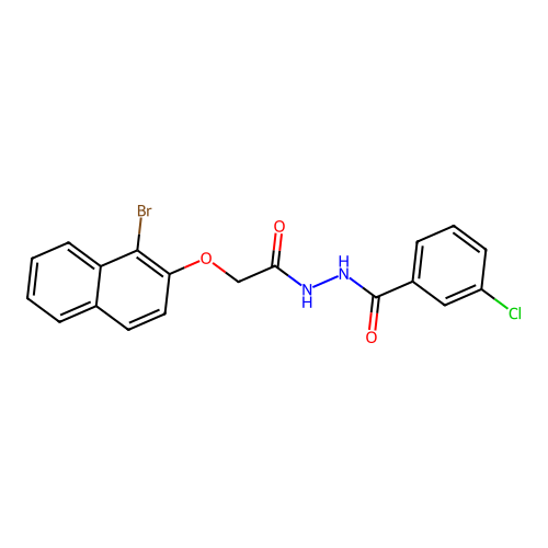 N'-{[(1-bromo-2-naphthyl)oxy]acetyl}-3-chlorobenzohydrazide structure