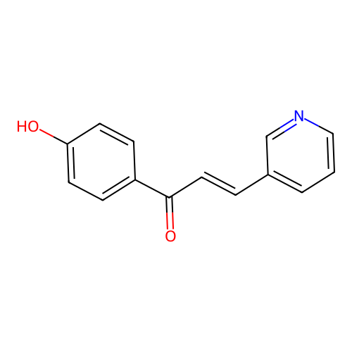 (E)-1-(4-hydroxyphenyl)-3-pyridin-3-ylprop-2-en-1-one structure