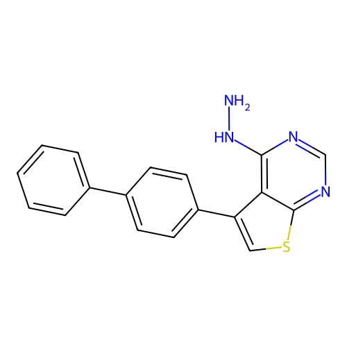 5-(Biphenyl-4-yl)-4-hydrazinylthieno[2,3-d]pyrimidine structure