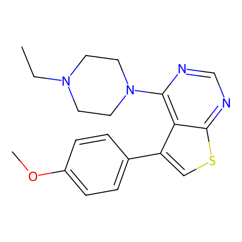 4-(4-Ethylpiperazin-1-yl)-5-(4-methoxyphenyl)thieno[2,3-d]pyrimidine structure