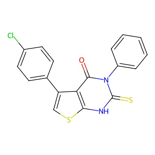 5-(4-chlorophenyl)-3-phenyl-2-sulfanylidene-1H-thieno[2,3-d]pyrimidin-4-one structure
