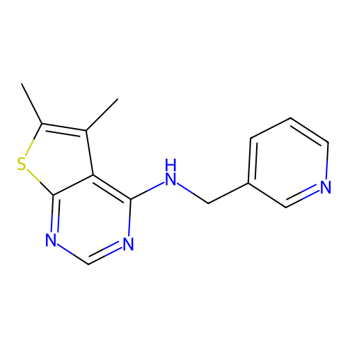 5,6-dimethyl-N-(3-pyridinylmethyl)-4-thieno[2,3-d]pyrimidinamine structure