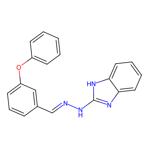 (E)-2-(2-(3-phenoxybenzylidene)hydrazinyl)-1H-benzo[d]imidazole structure