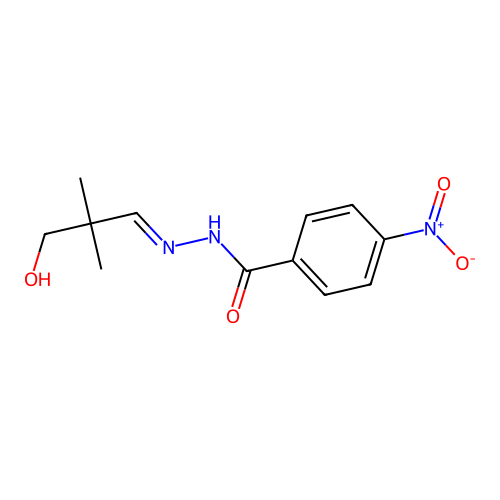 (E)-N'-(3-hydroxy-2,2-dimethylpropylidene)-4-nitrobenzohydrazide structure