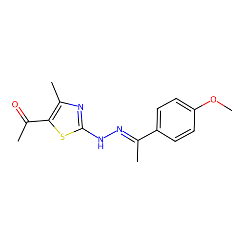 1-(4-Methoxyphenyl)ethanone (5-acetyl-4-methyl-1,3-thiazol-2-yl)hydrazone structure