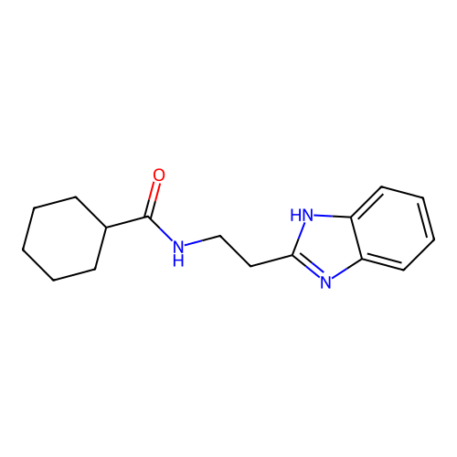 N-[2-(1H-1,3-benzodiazol-2-yl)ethyl]cyclohexanecarboxamide structure