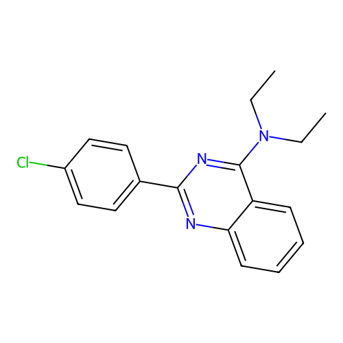 2-(4-chlorophenyl)-N,N-diethylquinazolin-4-amine structure