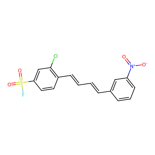 3-chloro-4-[(1E,3E)-4-(3-nitrophenyl)buta-1,3-dienyl]benzenesulfonyl fluoride structure