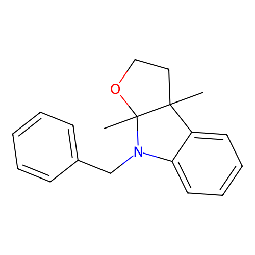 8-Benzyl-3a,8a-dimethyl-3,3a,8,8a-tetrahydro-2H-furo[2,3-b]indole structure