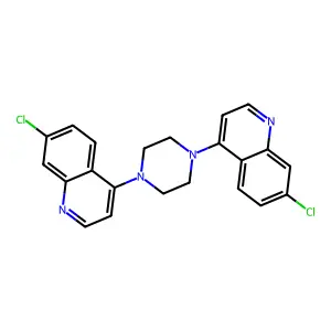 1,4-Bis(7-chloroquinolin-4-yl)piperazine structure