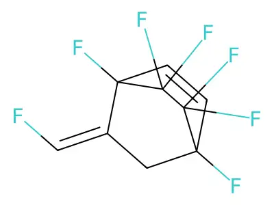 Bicyclo[2.2.2]oct-2-ene, 1,4,5,5,6,6-hexafluoro-7-(fluoromethylene)-, (Z)- structure