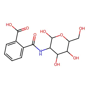 2-[[2,4,5-Trihydroxy-6-(hydroxymethyl)oxan-3-yl]carbamoyl]benzoic acid structure