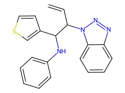 N-[2-(1H-1,2,3-Benzotriazol-1-yl)-1-(thiophen-3-yl)but-3-en-1-yl]aniline structure