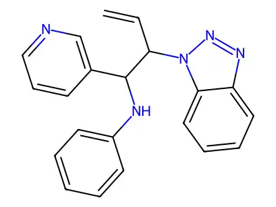 N-[2-(1H-1,2,3-Benzotriazol-1-yl)-1-(pyridin-3-yl)but-3-en-1-yl]aniline structure