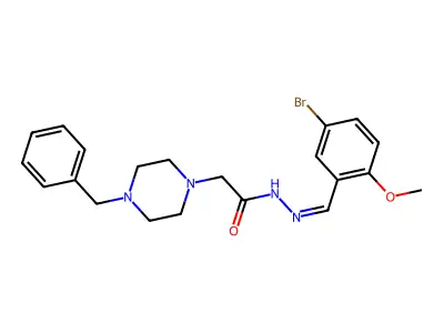2-(4-benzylpiperazin-1-yl)-N'-[(E)-(5-bromo-2-methoxyphenyl)methylidene]acetohydrazide structure