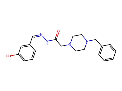 2-(4-Benzyl-1-piperazinyl)-N'-(3-hydroxybenzylidene)acetohydrazide structure