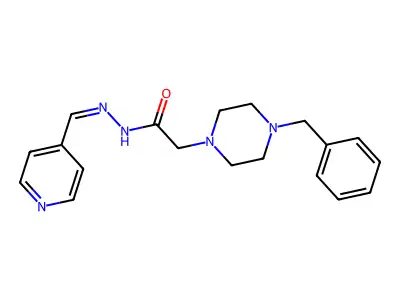 2-(4-Benzyl-1-piperazinyl)-N'-(4-pyridinylmethylene)acetohydrazide structure