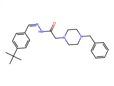 2-(4-benzyl-1-piperazinyl)-N'-[(E)-(4-tert-butylphenyl)methylidene]acetohydrazide structure