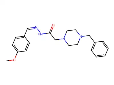 2-(4-benzyl-1-piperazinyl)-N'-[(E)-(4-methoxyphenyl)methylidene]acetohydrazide structure
