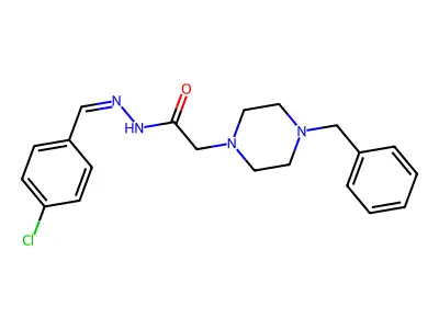 2-(4-benzyl-1-piperazinyl)-N'-[(E)-(4-chlorophenyl)methylidene]acetohydrazide structure